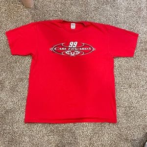 Men NASCAR Carl Edwards #99 Graphic Logo Short-Sleeve T-Shirt XL Double Sided